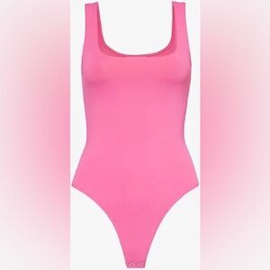 Good American Hot Pink Scuba Bodysuit